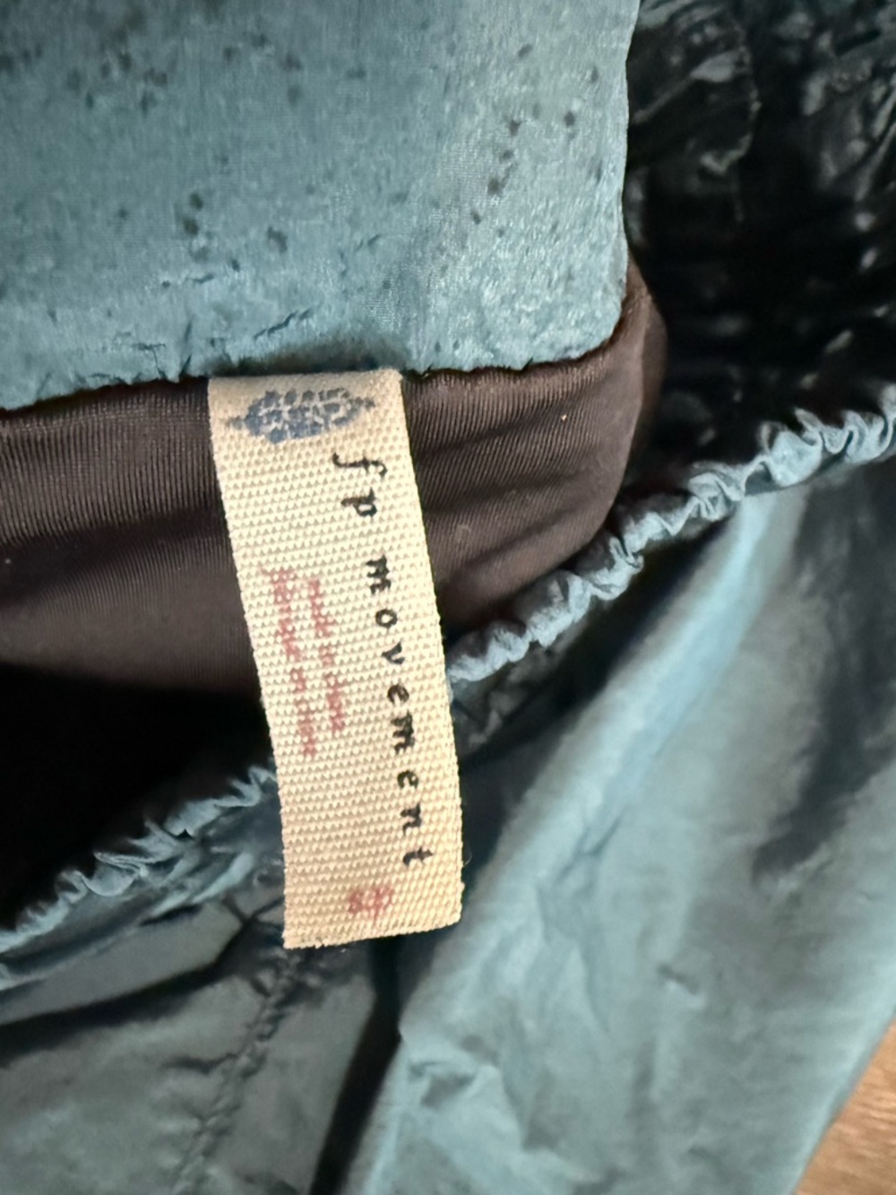 FP Movement by Free People Teal Smocked-Waist Athletic Shorts - Picture 3 of 4
